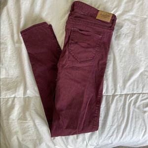Abercrombie Burgundy Skinny Pants
